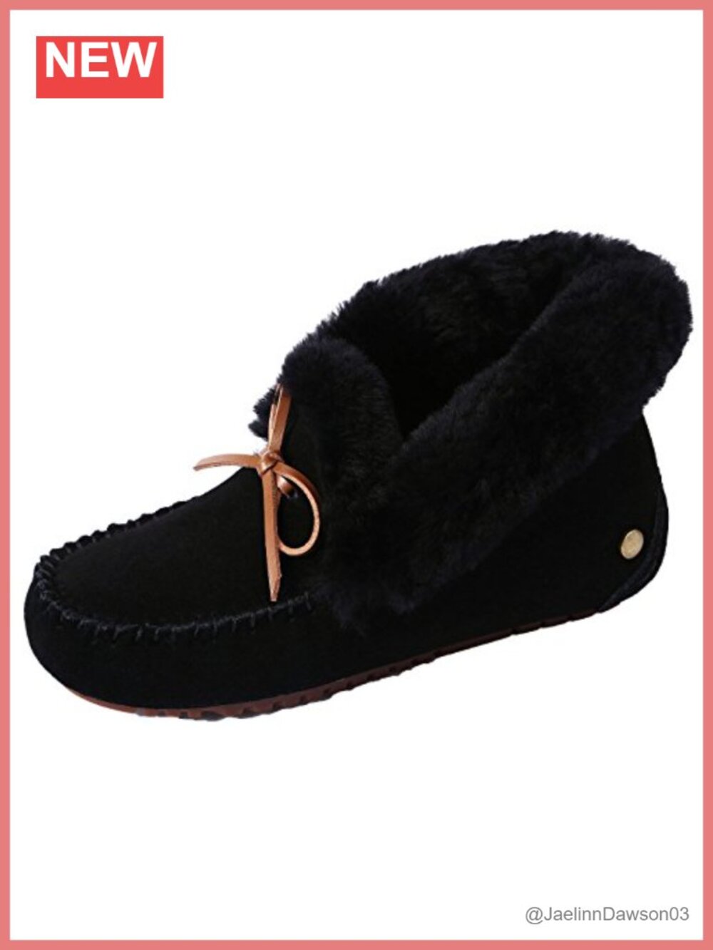 Women's Mocc Wool Lining Pigskin Leather Non-Slip Rubber Sole